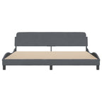 Bed Frame "Dover" Dark Grey 200x200 cm Velvet