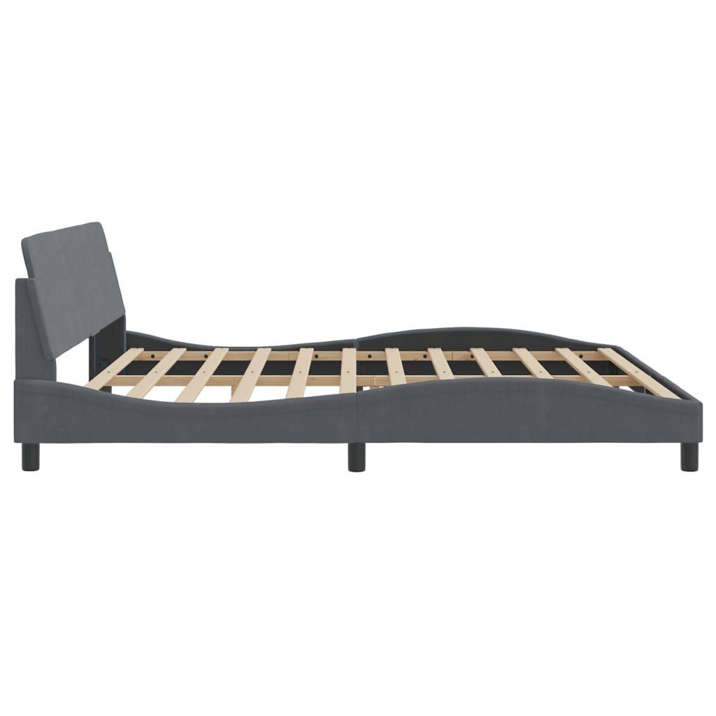 Bed Frame "Dover" Dark Grey 200x200 cm Velvet