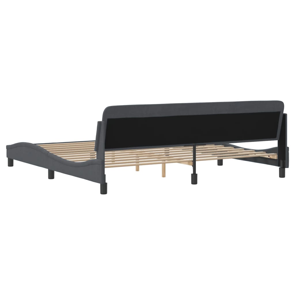 Bed Frame "Dover" Dark Grey 200x200 cm Velvet