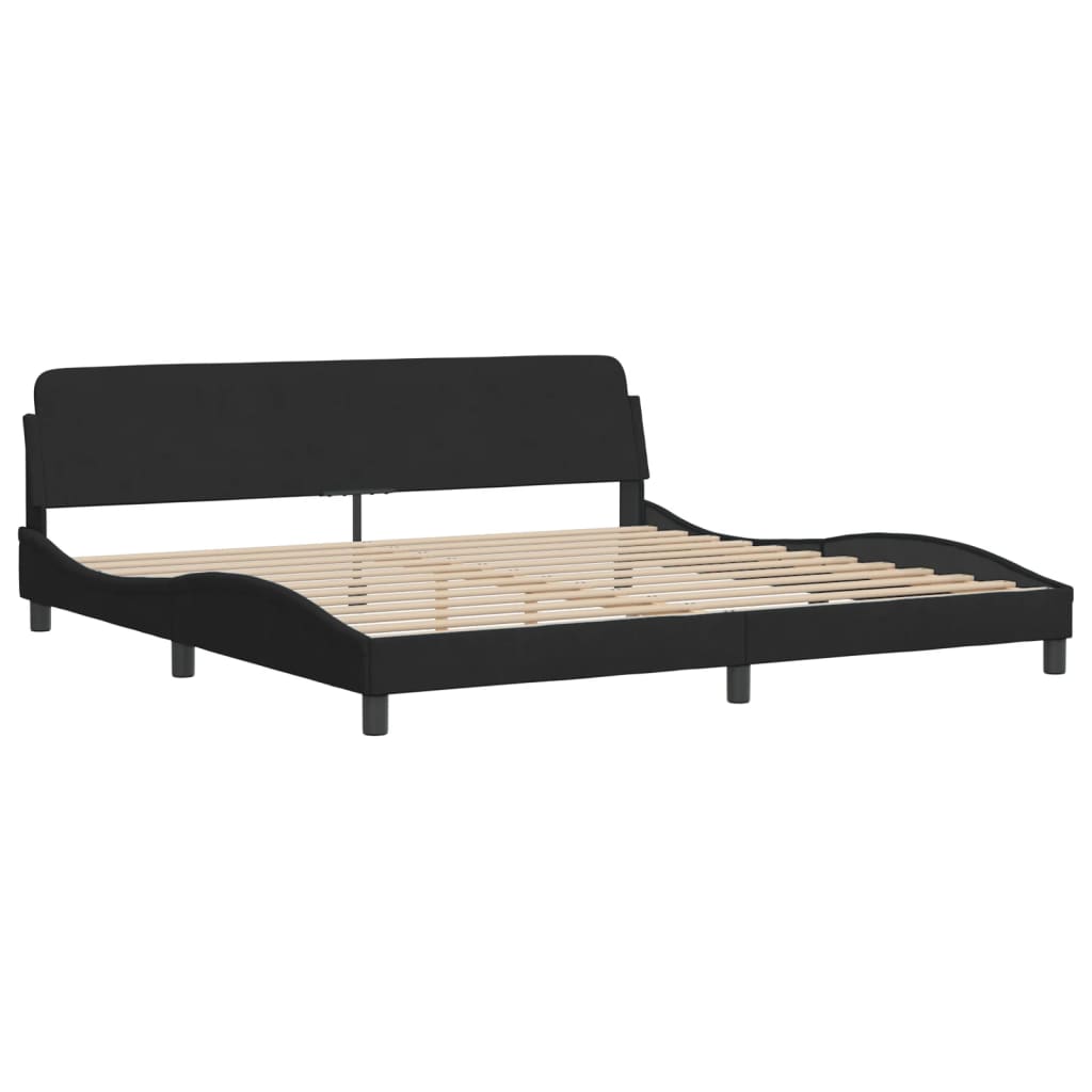 Bed Frame "Dover" Black 200x200 cm Velvet