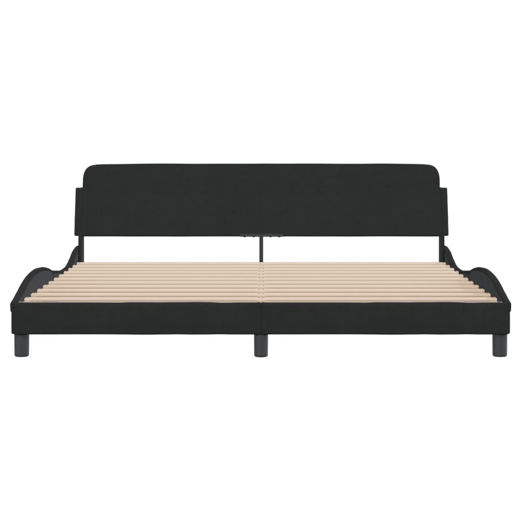 Bed Frame "Dover" Black 200x200 cm Velvet