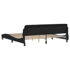 Bed Frame "Dover" Black 200x200 cm Velvet