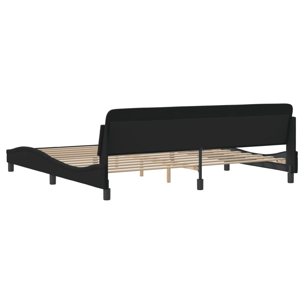 Bed Frame "Dover" Black 200x200 cm Velvet