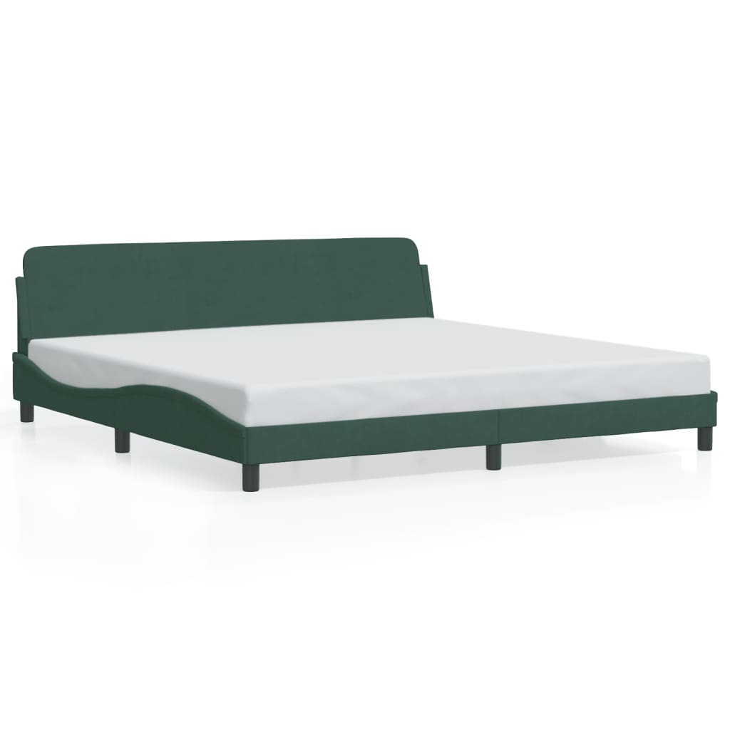 Bed Frame "Dover" Dark Green 200x200 cm Velvet
