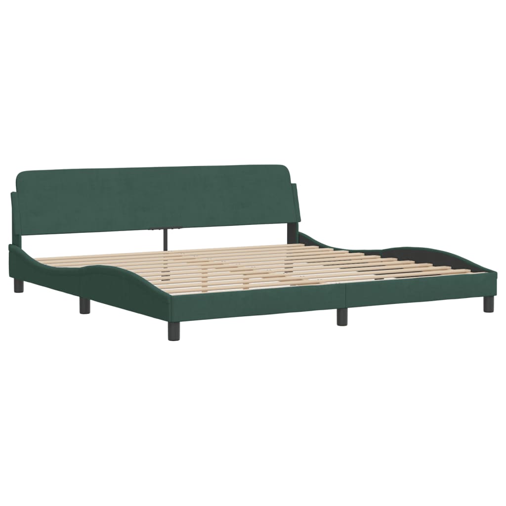 Bed Frame "Dover" Dark Green 200x200 cm Velvet