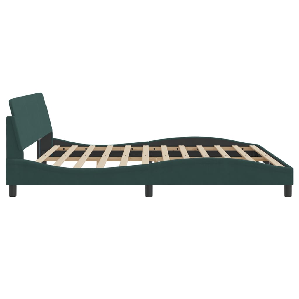 Bed Frame "Dover" Dark Green 200x200 cm Velvet