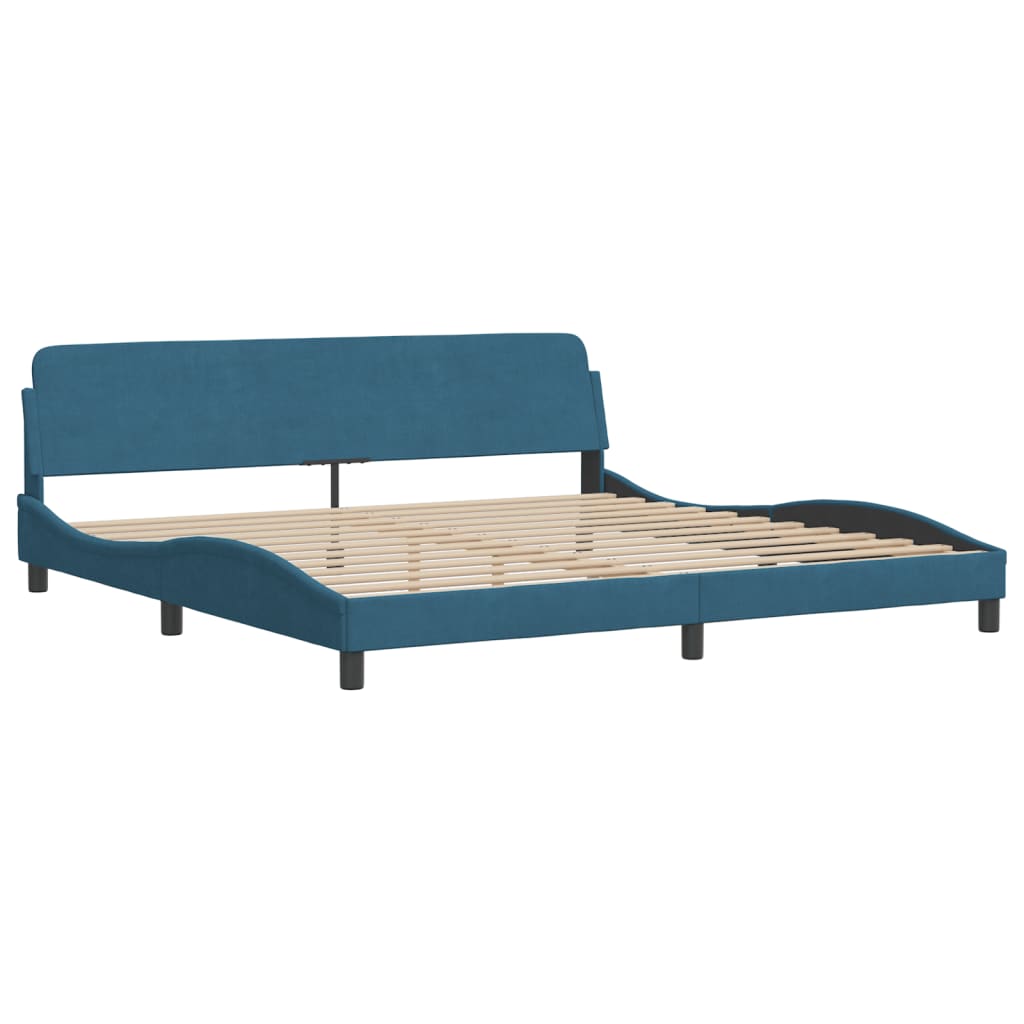 Bed Frame "Dover" Blue 200x200 cm Velvet