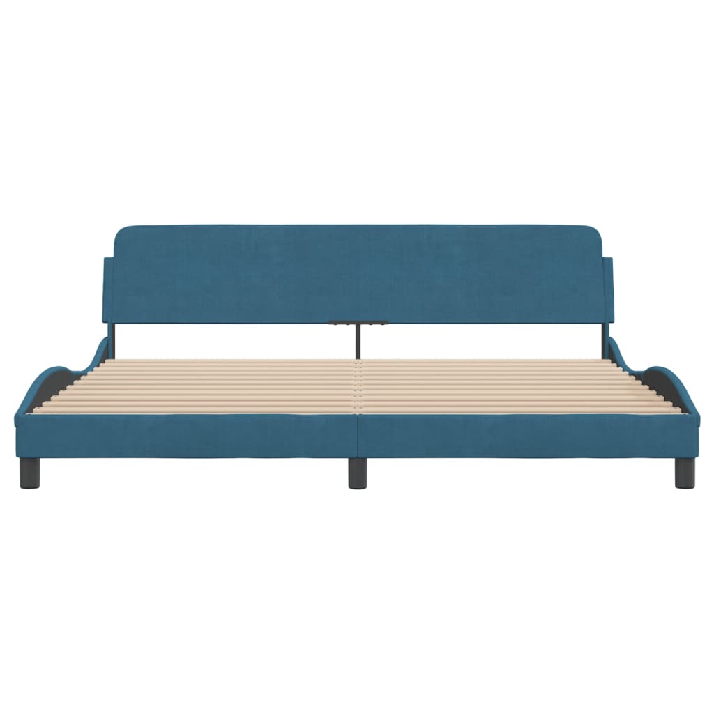 Bed Frame "Dover" Blue 200x200 cm Velvet