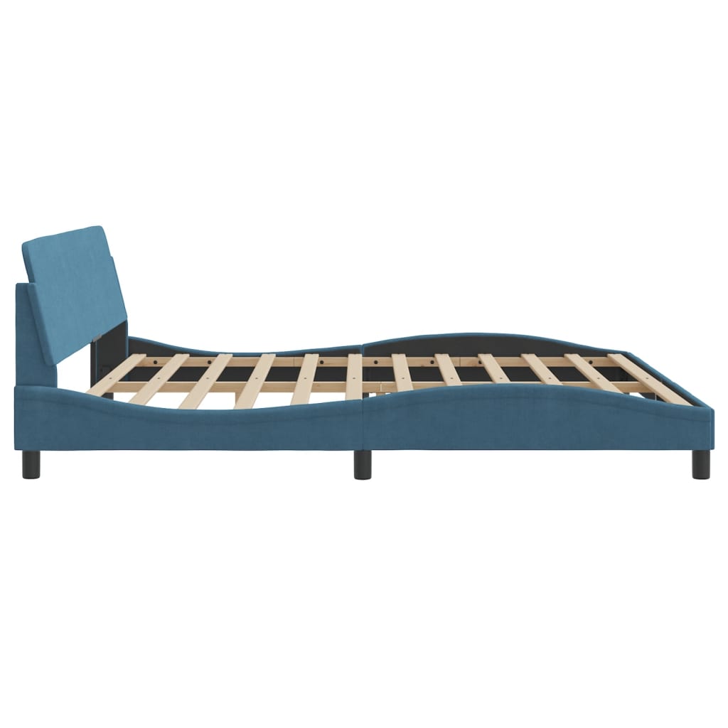 Bed Frame "Dover" Blue 200x200 cm Velvet
