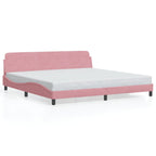 Bed Frame "Dover" Pink 200x200 cm Velvet