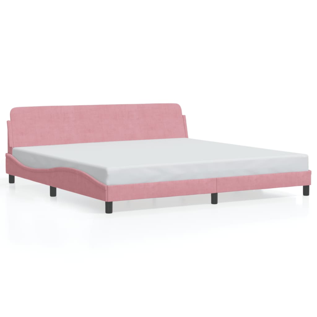 Bed Frame "Dover" Pink 200x200 cm Velvet