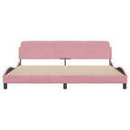 Bed Frame "Dover" Pink 200x200 cm Velvet