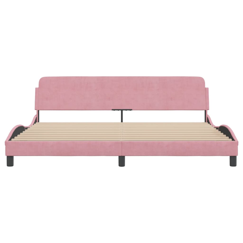 Bed Frame "Dover" Pink 200x200 cm Velvet