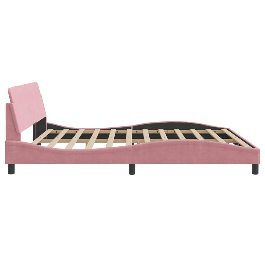 Bed Frame "Dover" Pink 200x200 cm Velvet