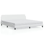 Bed Frame "Dover" White 200x200 cm Faux Leather