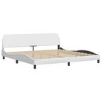 Bed Frame "Dover" White 200x200 cm Faux Leather