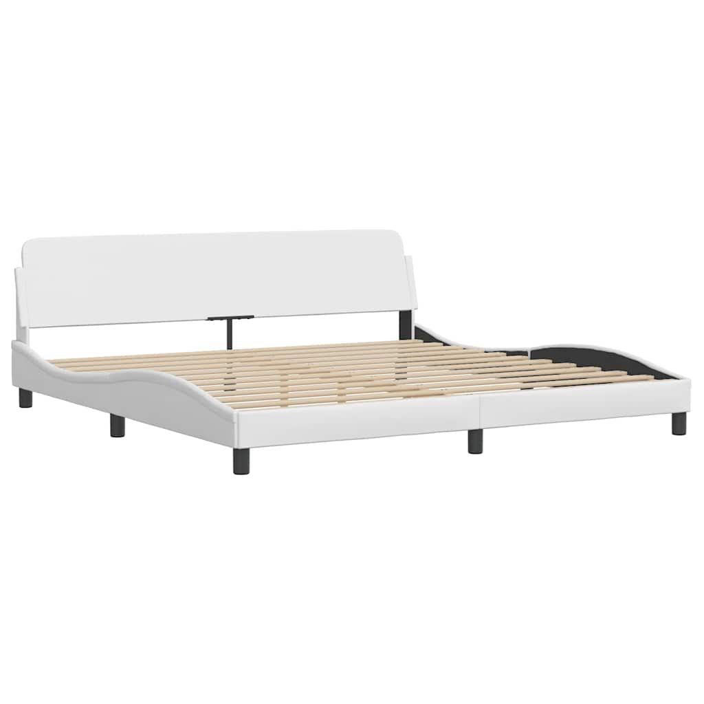 Bed Frame "Dover" White 200x200 cm Faux Leather