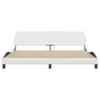Bed Frame "Dover" White 200x200 cm Faux Leather