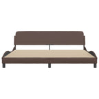 Bed Frame "Dover" Brown 200x200 cm Faux Leather