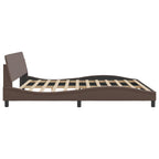 Bed Frame "Dover" Brown 200x200 cm Faux Leather