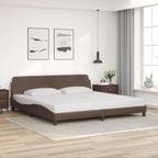 Bed Frame "Dover" Brown 200x200 cm Faux Leather
