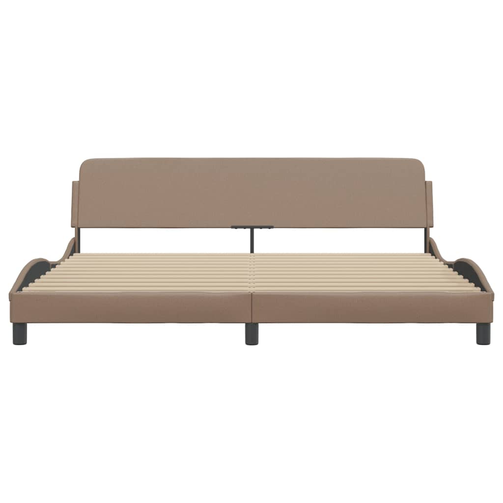 Bed Frame "Dover" Cappuccino 200x200 cm Faux Leather