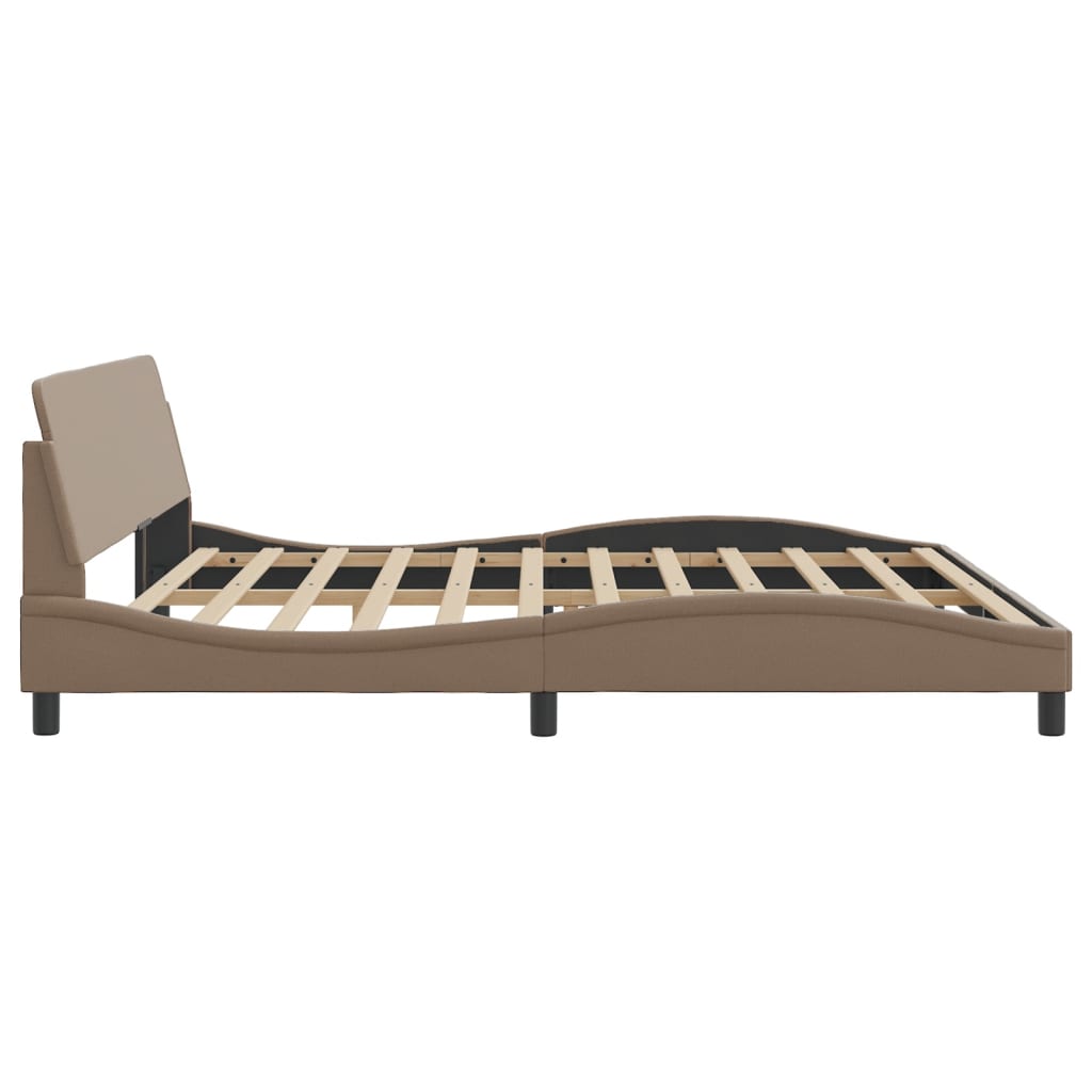 Bed Frame "Dover" Cappuccino 200x200 cm Faux Leather