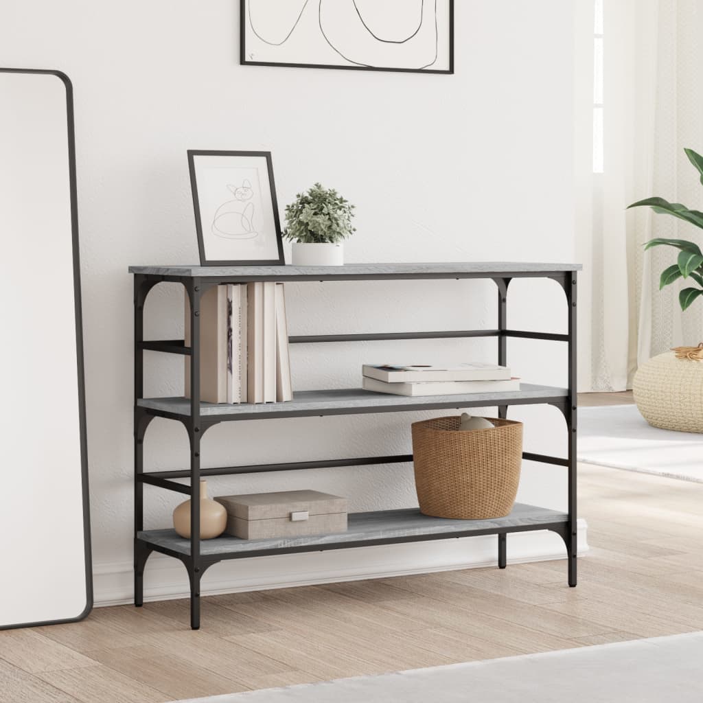 Avlastningsbord grå sonoma 100x32x75 cm konstruerat trä