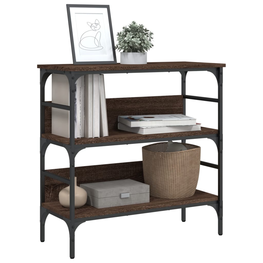 Avlastningsbord brun ek 75x32x75 cm konstruerat trä