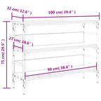Avlastningsbord grå sonoma 100x32x75 cm konstruerat trä