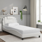 Bed "Viana" with Mattress White 80x200 cm Faux Leather