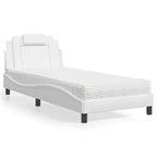 Bed "Viana" with Mattress White 80x200 cm Faux Leather