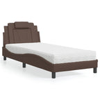 Bed "Viana" with Mattress Brown 80x200 cm Faux Leather