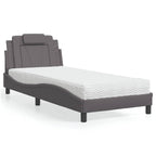 Bed "Viana" with Mattress Grey 80x200 cm Faux Leather