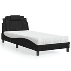 Bed "Viana" with Mattress Black 90x190 cm Faux Leather