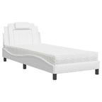 Bed "Viana" with Mattress White 90x190 cm Faux Leather