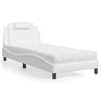 Bed "Viana" with Mattress White 90x190 cm Faux Leather