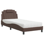 Bed "Viana" with Mattress Brown 90x190 cm Faux Leather