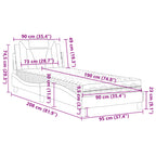 Bed "Viana" with Mattress Grey 90x190 cm Faux Leather