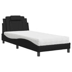 Bed "Viana" with Mattress Black 90x200 cm Faux Leather