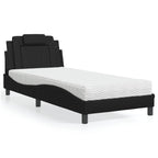 Bed "Viana" with Mattress Black 90x200 cm Faux Leather