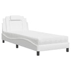 Bed "Viana" with Mattress White 90x200 cm Faux Leather