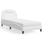Bed "Viana" with Mattress White 90x200 cm Faux Leather