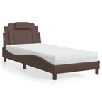 Bed "Viana" with Mattress Brown 90x200 cm Faux Leather
