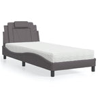 Bed "Viana" with Mattress Grey 90x200 cm Faux Leather