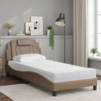 Bed "Viana" with Mattress Cappuccino 90x200 cm Faux Leather