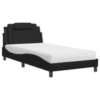 Bed "Viana" with Mattress Black 100x200 cm Faux Leather