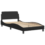 Bed "Viana" with Mattress Black 100x200 cm Faux Leather