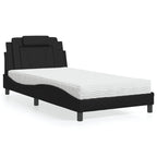 Bed "Viana" with Mattress Black 100x200 cm Faux Leather