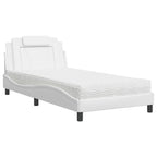 Bed "Viana" with Mattress White 100x200 cm Faux Leather